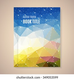 Polygonal vector design template layout for book title