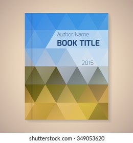 Polygonal vector design template layout for book title