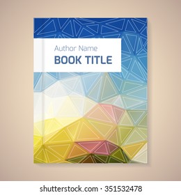 Polygonal vector design template layout for book title