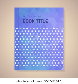 Polygonal vector design template layout for book title