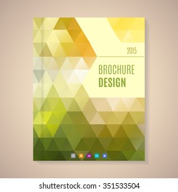 Polygonal vector design template layout for brochure