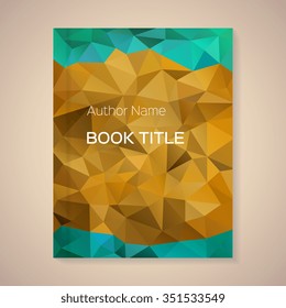 Polygonal vector design template layout for book title