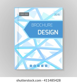 Polygonal vector design template layout for brochure