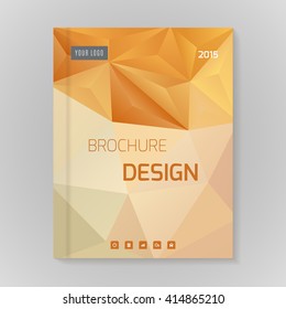 Polygonal vector design template layout for brochure
