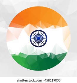 Polygonal vector. Flag of India.