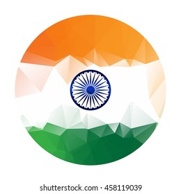 Polygonal vector. Flag of India.