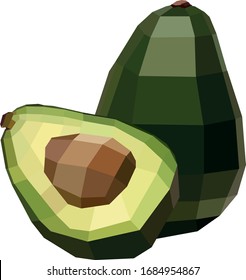 
Vectorial poligonal aguacate verde, vegetal, aguacate secular, comida saludable