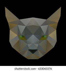 Polygonal vector illustration of a cat