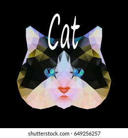 Polygonal vector illustration of a cat animal, graphic modern design backgrounds in a mosaic style vector illustration of an eps10