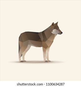 Polygonal vector illustration of wolf