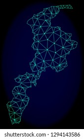 Polygonal vector mesh map of Khyber Pakhtunkhwa Province. Connected lines, triangles and points forms abstract map of Khyber Pakhtunkhwa Province.