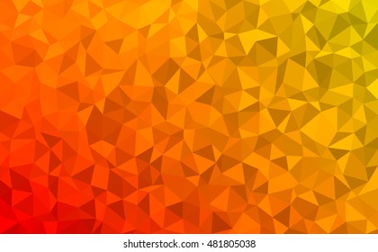 Polygonal vector mosaic - red, yellow, orange - autumn colors