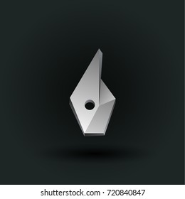 Polygonal vector number symbol. White low poly number six on a black background.