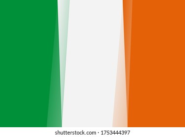 Polygonal vector striped Irish flag.  