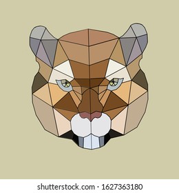 Polygonal vector tiger mosaic eps