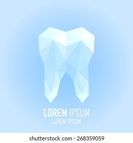 Polygonal vector tooth. Abstract illustration.