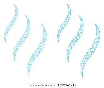 Polygonal vector vapour smell icon. Polygonal wireframe vapour smell image in lowpoly style with organized triangles, dots and linear items. Mesh composition of triangulated vapour smell,