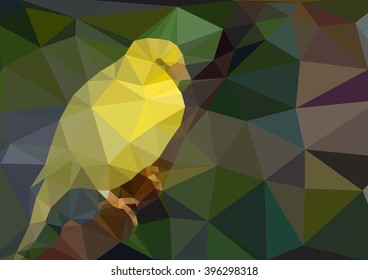 Polygonal vector yellow canary background
