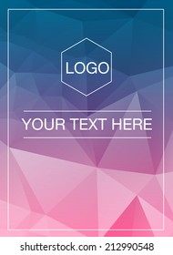 Polygonal vertical greeting card mockup