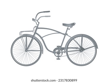 Bicicleta poligonal vintage, vector. Bicicleta retro en blanco y negro. 3 D.