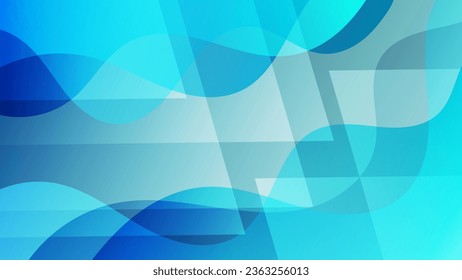 Polygonal wallpaper in blue aquamarine tones. A fractal surface of chaotically overlapping shapes, stripes, geometric elements and mixing of colors. Template for your projects. Vector.
