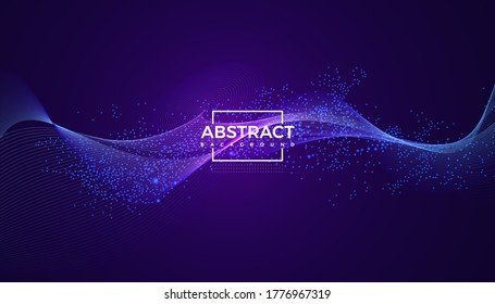 polygonal wave particle abstract background connecting dots and lines.