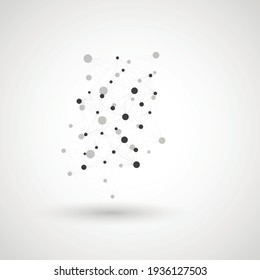 Polygonal web lines connection. Network digital triangle construction. Macromolecule and geometric vector background