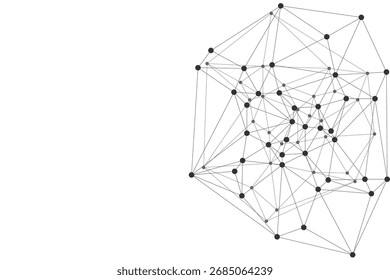 Polygonal web structure, symbol of AI, tech and neural connections