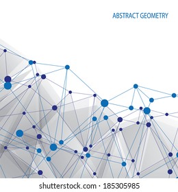 Polygonal white background. Abstract molecular connection vector concept