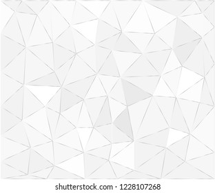 Polygonaler weißer und grauer Hintergrund. Geometrischer Stil. Mesh der Dreiecke. Mosaikvorlage für Ihr Design.
