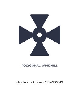 polygonal windmill isolated icon. Simple element illustration from geometry concept. polygonal windmill editable logo symbol design on white background. Can be use for web and mobile.