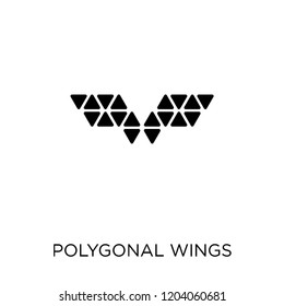 Polygonal wings icon. Polygonal wings symbol design from Geometry collection. Simple element vector illustration on white background.