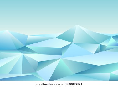 Polygonal winter landscape. Vector illustration