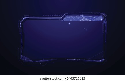Polygonal wire frame with  hud ui gui future futuristic screen system virtual design