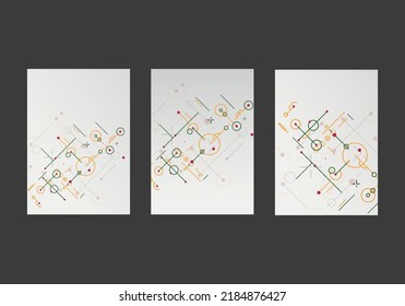 Línea de tecnología de cable poligonal. Elemento poligonal de la red de cobertura. Estructura de patrones gráficos de objetos de datos. Diseño de vectores