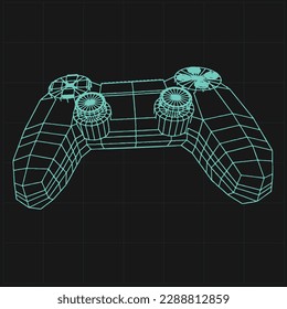 polygonal wireframe gamepad controller vector