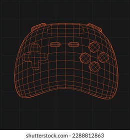 polygonal wireframe gamepad controller vector