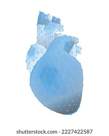Polygonal wireframe medical composition with isolated innovative medicine image vector illustration
