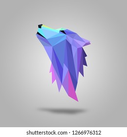 Polygonal wolf head design