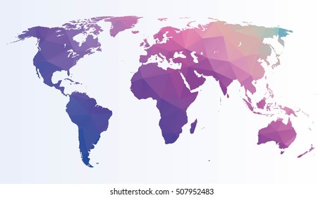 Polygonal world  map