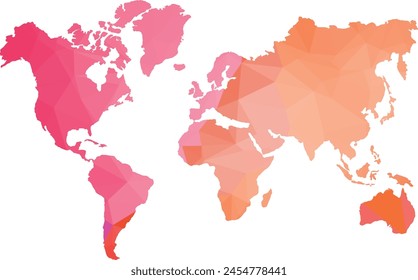 Mapa del Mundo del Polígono Abstractas. Estructura Geométrica del Mapa Mundial para proyectos de presentación, Sitio web y diseño