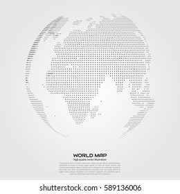 Polygonal world map. Point and line composition. Global network connection continent and planet, vector illustration.