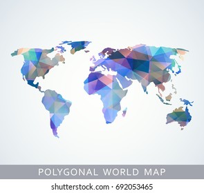 Polygonal World Map for presentation, booklet, website and other design projects