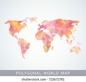 Polygonal World Map for presentation, booklet, website and other design projects