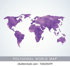 Polygonal World Map for presentation, booklet, website and other design projects