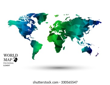 Polygonal World Map vector.