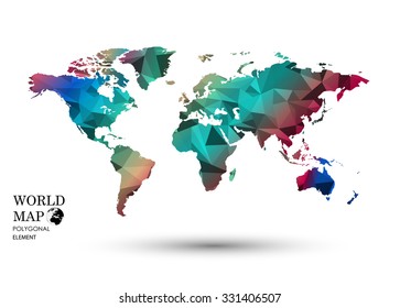 Polygonal World Map vector.