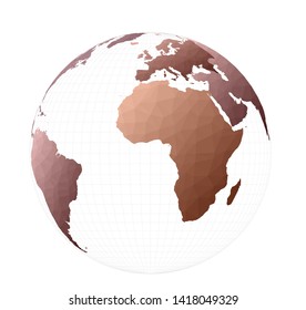 Polygonal world map vector illustration with modern, flat design style.
