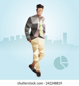 Polygonal young modern businessman