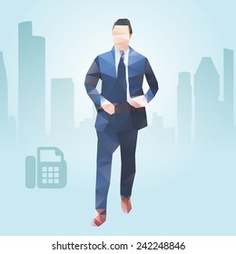 Polygonal young modern businessman